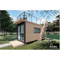 Mini-maison container avec toit terrasse LUNA